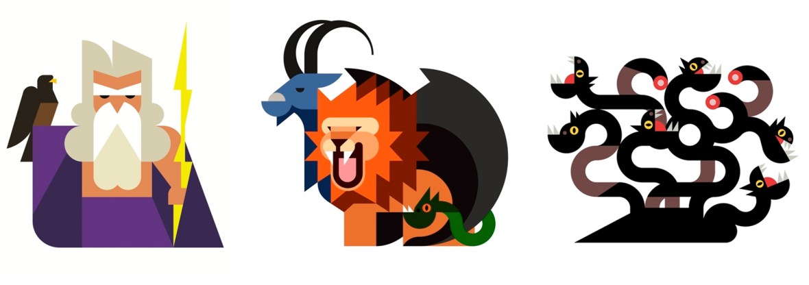 'Zeus', 'Chimera' and 'Medusa' © Hey Studio / Kemistry Gallery